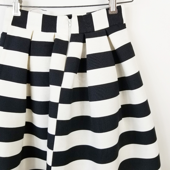 ASOS Black And White Scuba Striped Midi Skirt 00P - Picture 8 of 9